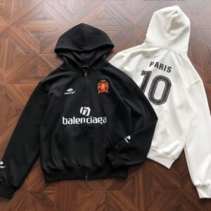 Balenciaga Paris Zip-Up Soccer Hoodies