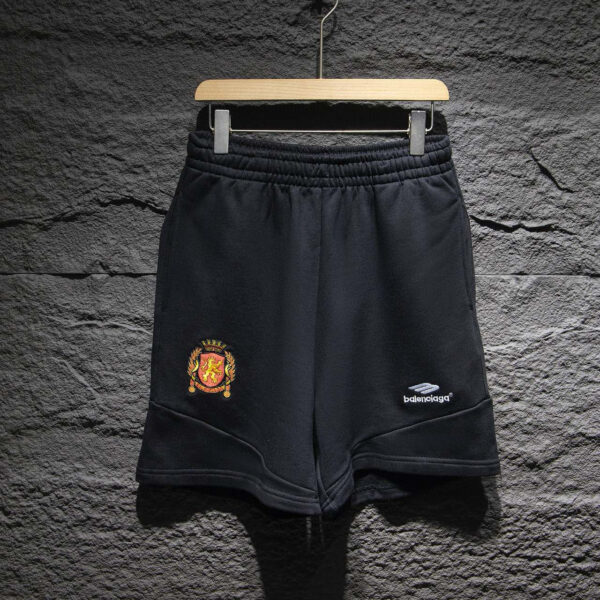 BALENCIAGA SHORTS BLACK LOGO 1 Balenciaga Soccer Shorts Black