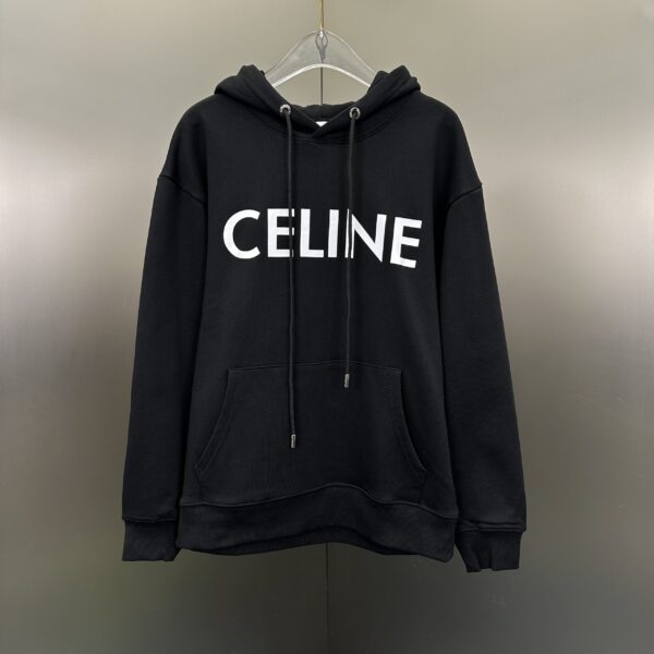 Celine Loose Hoodie Fleece Black 1 Celine Loose Hoodie Fleece 'Black/Grey'