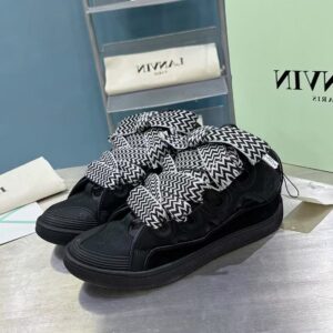 Lanvin Curb Black Velvet Sneaker