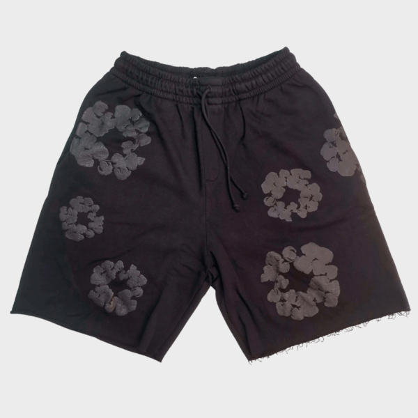 denim tears black short monochrome black 2 Denim Tears Shorts Mono Wreath Black