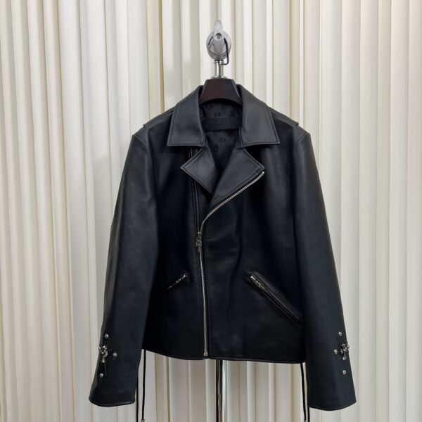 Chrome Hearts Cross Patch Riders Leather Jacket Chrome Hearts Cross Patch Riders Leather Jacket