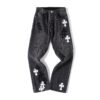 Chrome Hearts Jeans Fleur Knee Patch Black 2 Chrome Hearts Jeans Fleur Knee Patch 'Black'