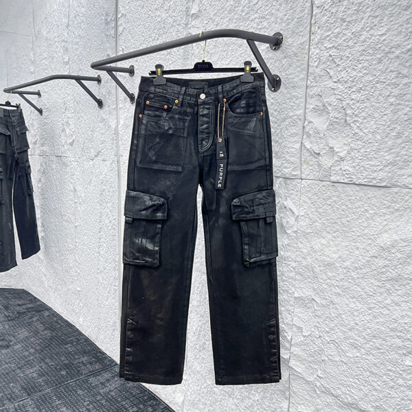 Purple Brand Cargo Waxed Jeans Black 1 Purple Brand Cargo Waxed Jeans 'Black'